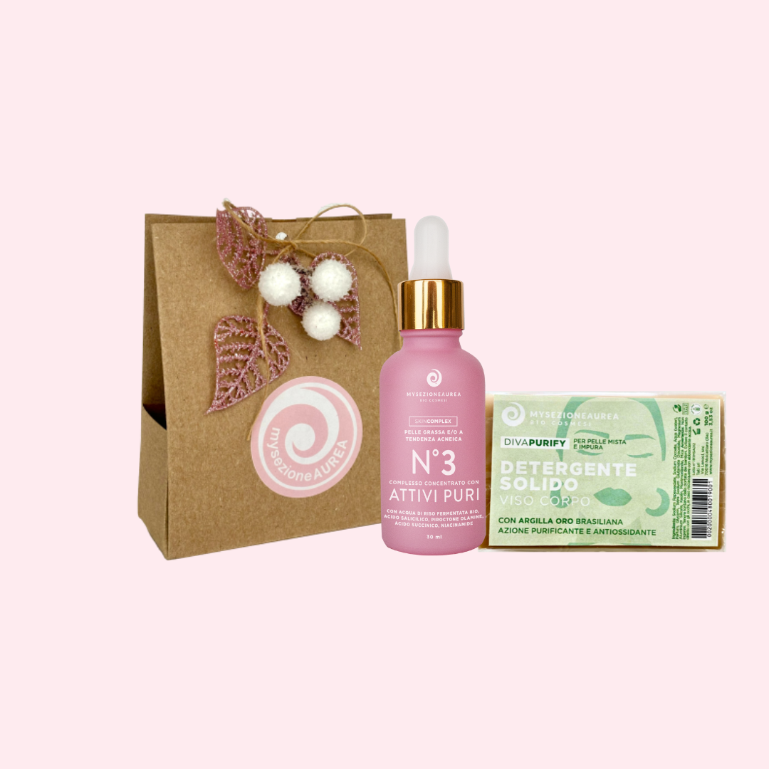 Scatolina Origami fatta a mano con Attivo N3 Pelle grassa e Acneica e Detergente Solido Purificante