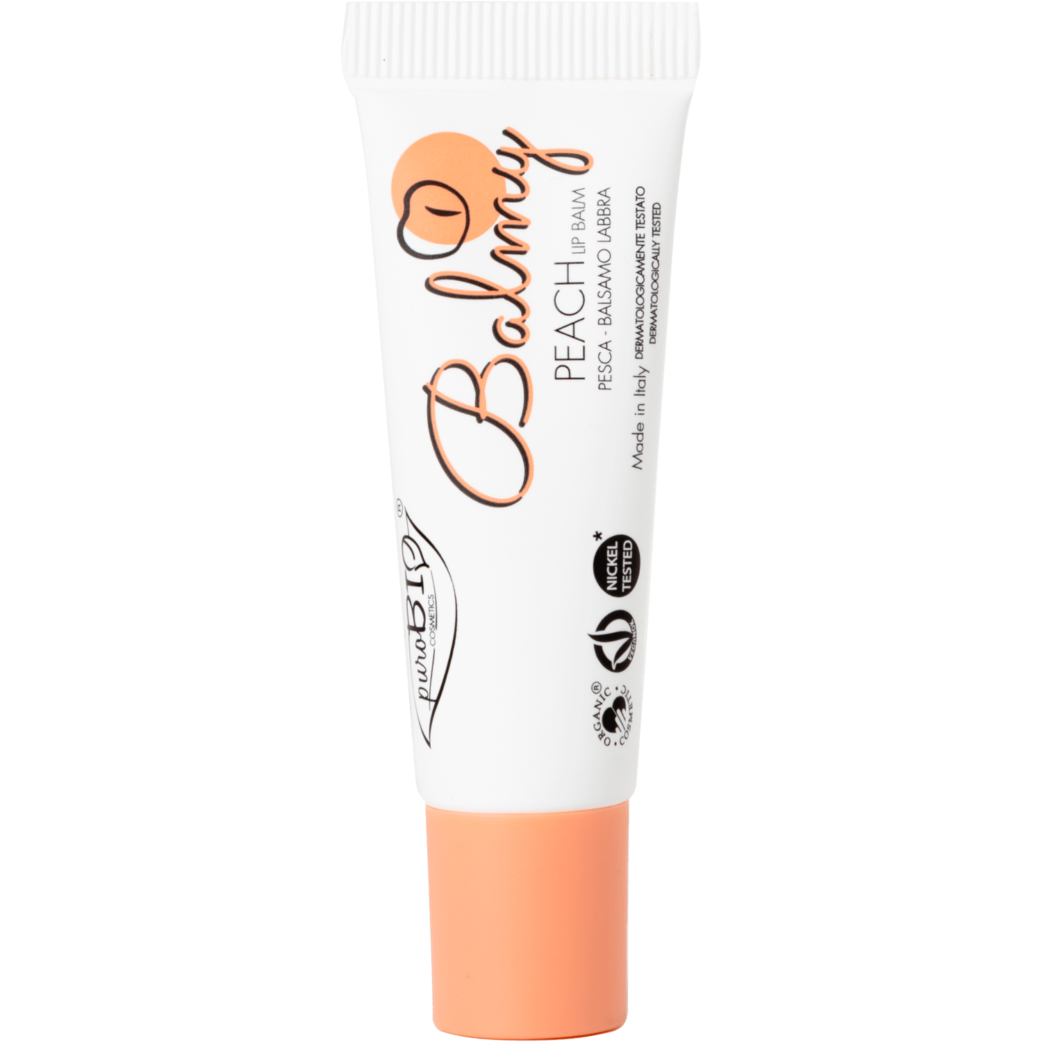 BALMY - Balsamo Labbra Cremoso puroBIO - 6 gusti-03 Pesca