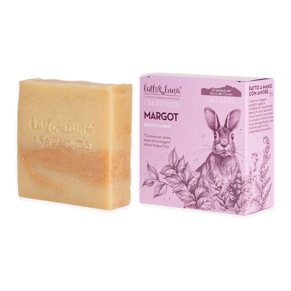 I SAPONOSI Latte e Luna - Saponi vegetali naturale realizzati a mano - 5 varianti -MARGOT - BISCOTTO E LIMONE