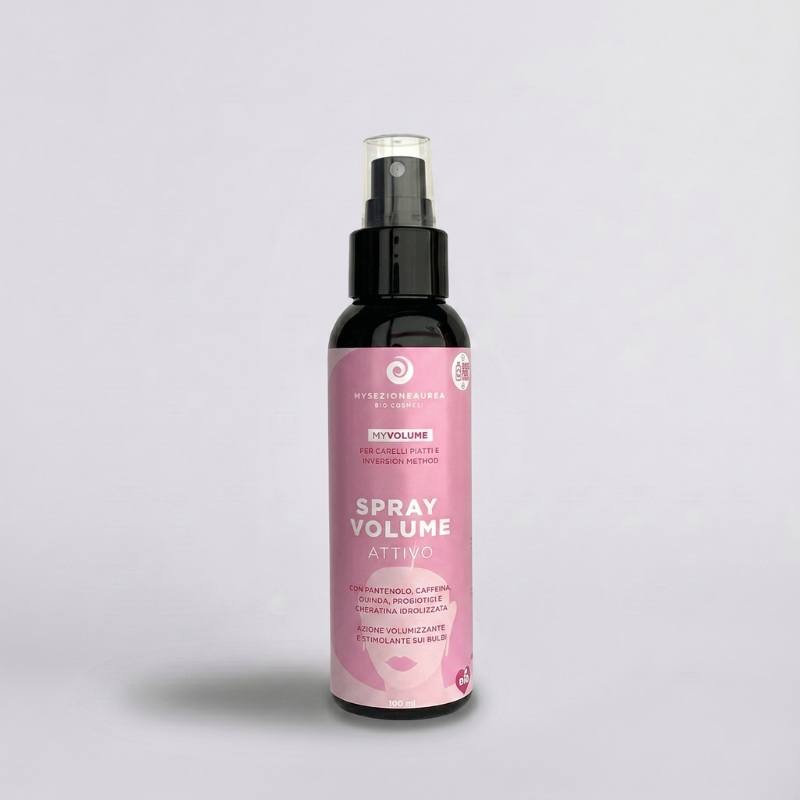 Aktives Volumenspray für plattes Haar und Inversionsmethode MY VOLUME