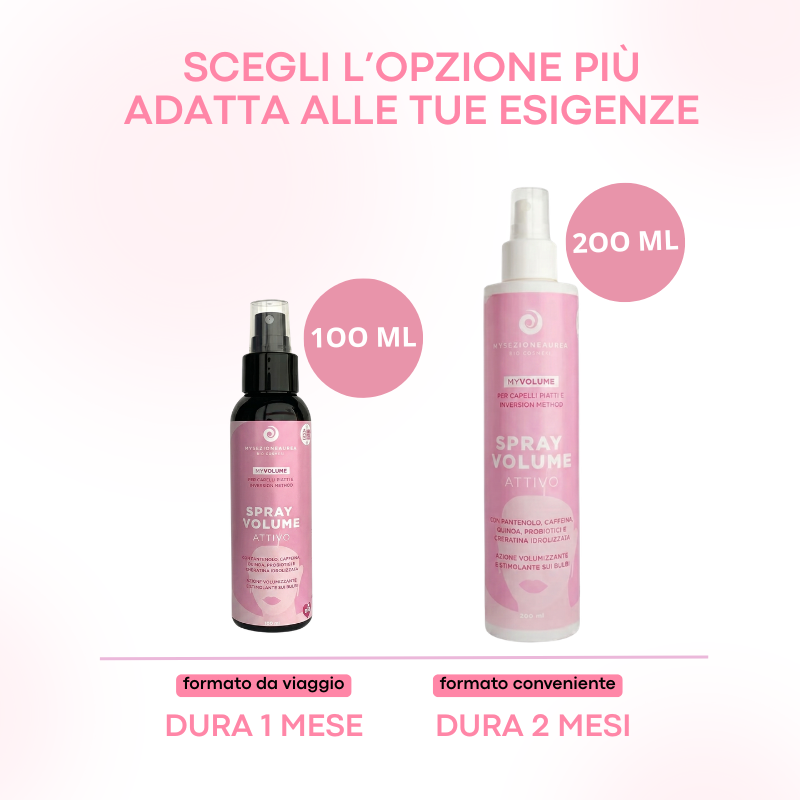 Aktives Volumenspray für plattes Haar und Inversionsmethode MY VOLUME