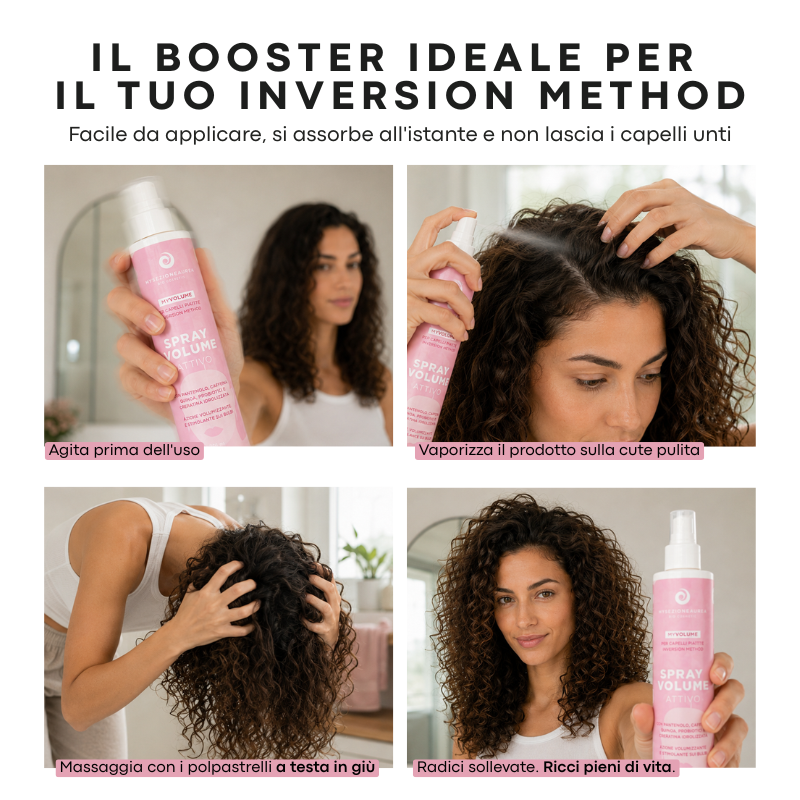 Aktives Volumenspray für plattes Haar und Inversionsmethode MY VOLUME