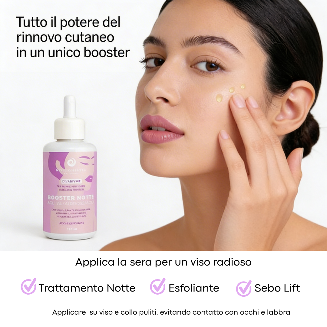 DIVA DIVINE Alpha-Hydroxysäure (AHA) Nacht-Booster für Falten, Mitesser, Pickel und Unreinheiten