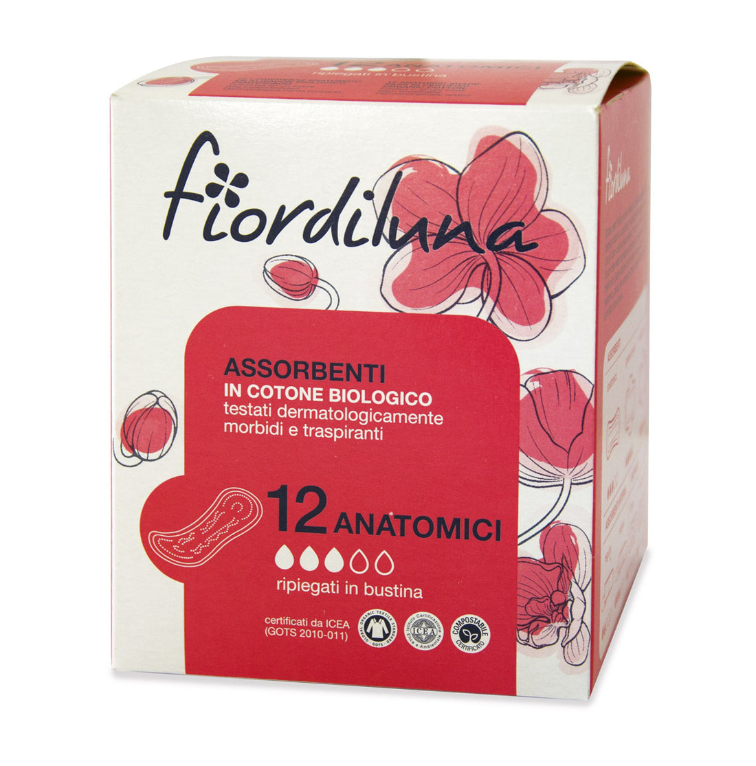 Assorbenti anatomici in cotone bio – Fiordiluna