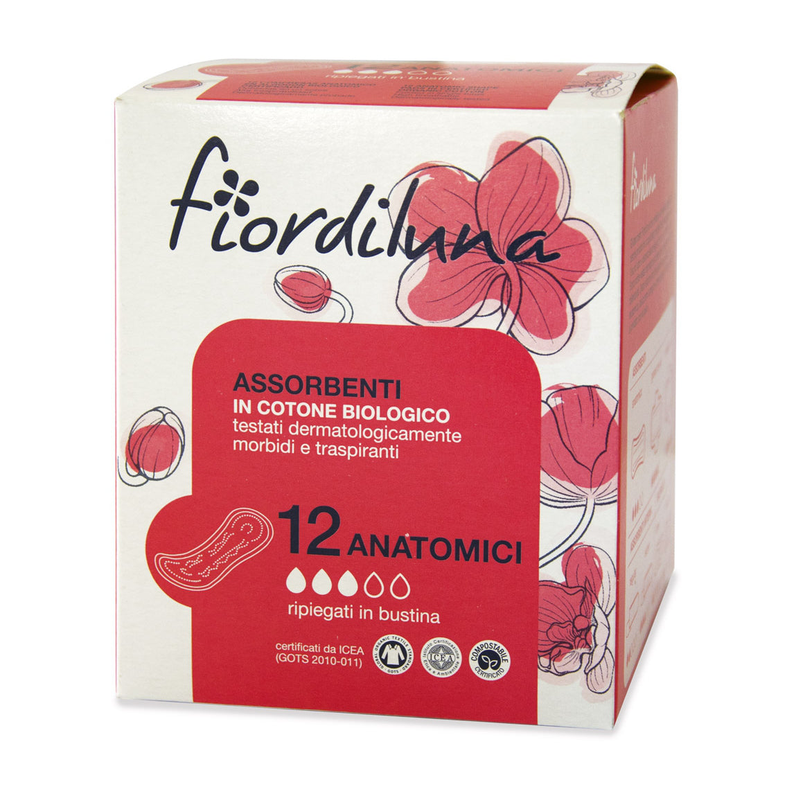Assorbenti anatomici in cotone bio – Fiordiluna