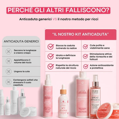 KIT anticaduta completa che rinforza i tuoi ricci dalla radice alle punte