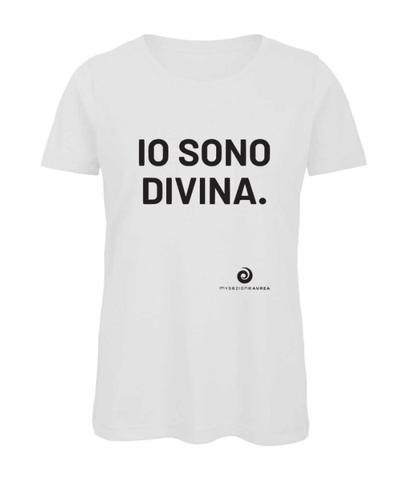 T-shirt Bianca e Nera in cotone organico IO SONO DIVINA.