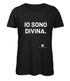 T-shirt Nera e Bianca in cotone organico IO SONO DIVINA.-XS