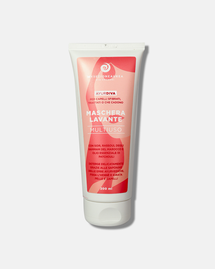 Maschera Lavante MULTIUSO sidr e rassoul per lavaggi delicati di viso, corpo e capelli AYURDIVA