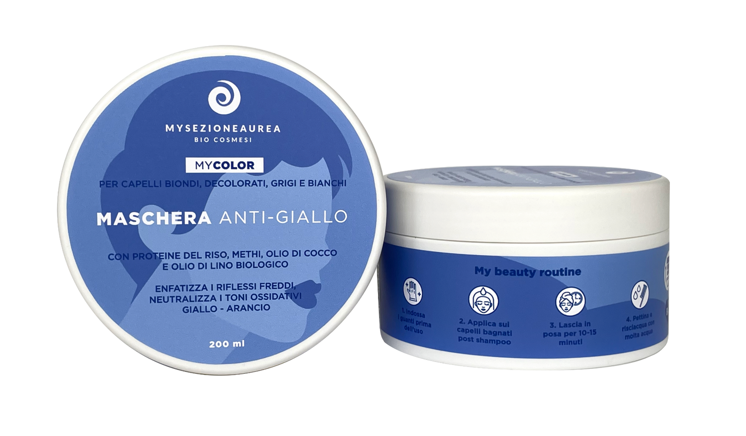 Maschera Anti-Giallo per capelli biondi, decolorati, grigi e bianchi MY COLOR