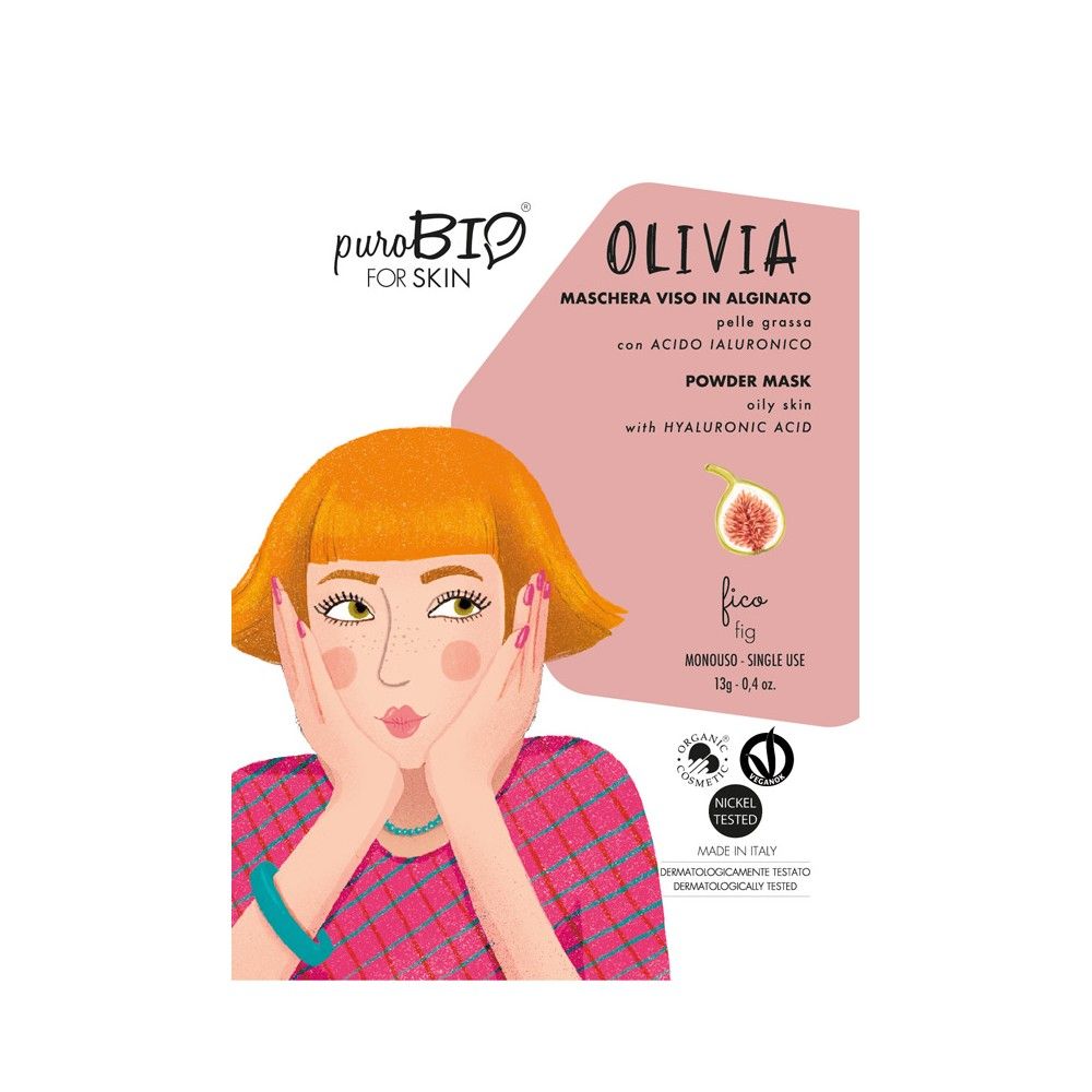 OLIVIA - Maschera Viso Peel-off Alginato Pelle Grassa - PuroBIO-FICO OLIVIA