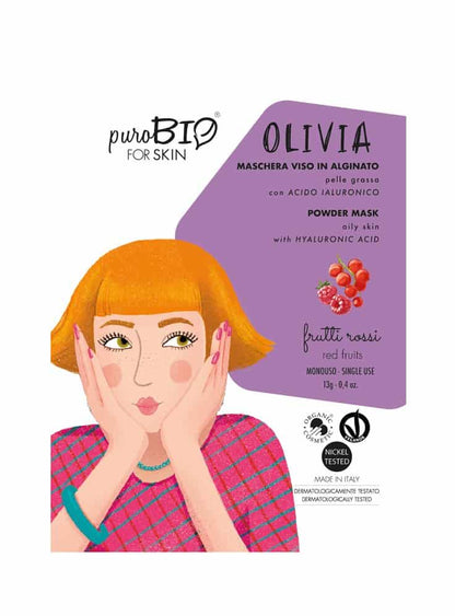 OLIVIA - Maschera Viso Peel-off Alginato Pelle Grassa - PuroBIO