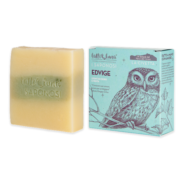 I SAPONOSI Latte e Luna - Saponi vegetali naturale realizzati a mano - 5 varianti -EDVIGE - LEGNO DI CEDRO E MENTA