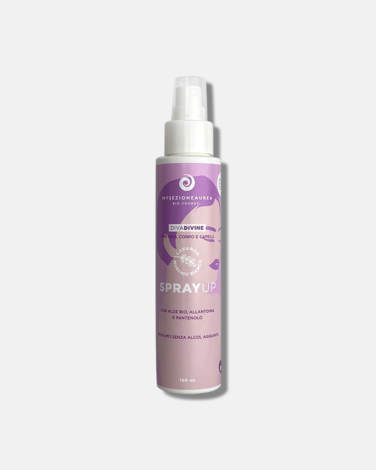 SPRAY UP LAVANDA e muschio bianco, profumo senza alcol aggiunto per viso, corpo e capelli DIVA DIVINE